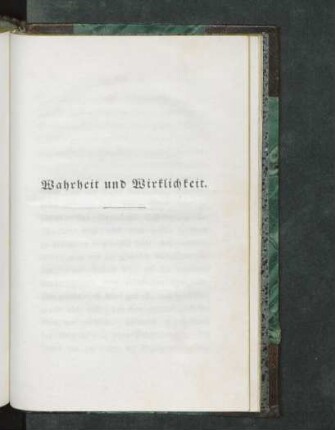 Wahrheit und Wirklichkeit