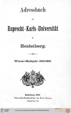 Wintersemester 1902/1903