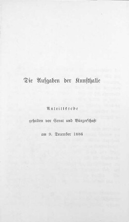 Die Aufgaben der Kunsthalle
