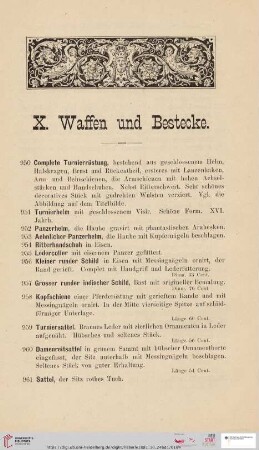 X. Waffen und Bestecke (Nr. 950-1065)