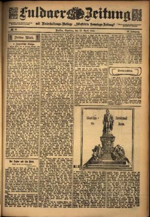Dritte Ausgabe vom Samstag, den 19. April 1902.