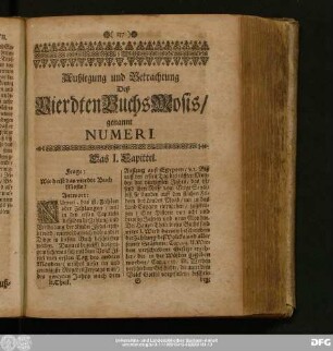 Außlegung und Betrachtung Deß Vierdten Buch Mosis, genannt Numeri.