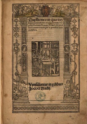 Qu[a]estiones in quartu[m] sententiarum p[rae]sertim circa sacramenta Magistri Hadriani Florentii Traiecten[sis] ...