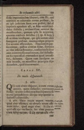 Caput XV. De modo disputandi.