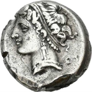 Didrachmon aus Neapolis (Kampanien) mit Darstellung der Parthenope