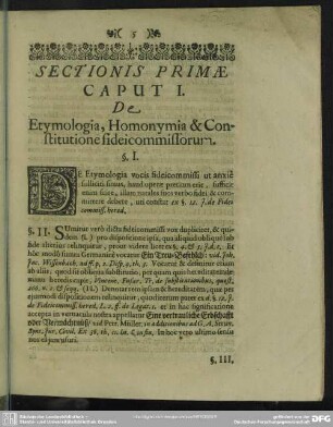 Sectionis Primae