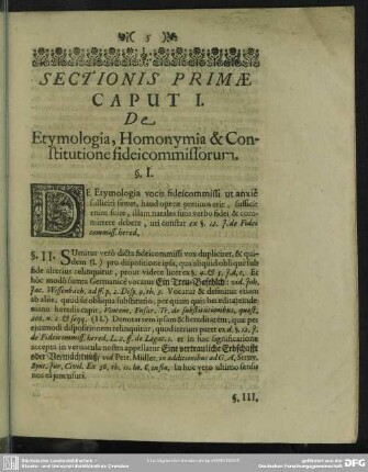 Sectionis Primae