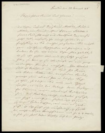 Brief von Adolf Friedrich Hesse an Louis Spohr