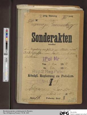 Regelung der Abfuhr von Müll und Abfallstoffen von Berlin nach den Vororten