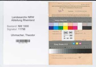 Entnazifizierung Theodor Uhrmacher, geb. 21.09.1893 (Steuerberater)