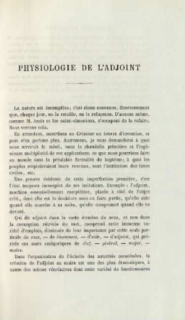 Physiologie de l'adjoint