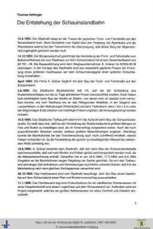 Die Entstehung der Schauinslandbahn