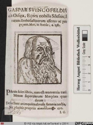 Bildnis Caspar von Schwenckfeld