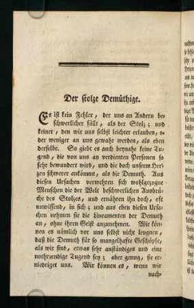 722-728, Der stolze Demüthige