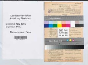 Entnazifizierung Ernst Thoennessen, geb. 07.03.1914 (Schriftleiter)