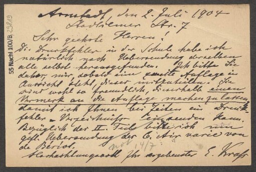 Brief an B. Schott's Söhne : 02.07.1904