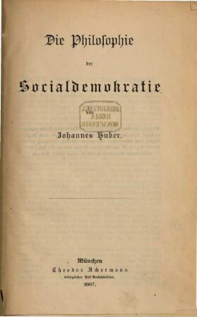 Die Philosophie der Socialdemokratie