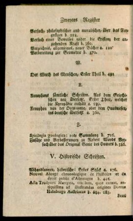 V. Historische Schriften
