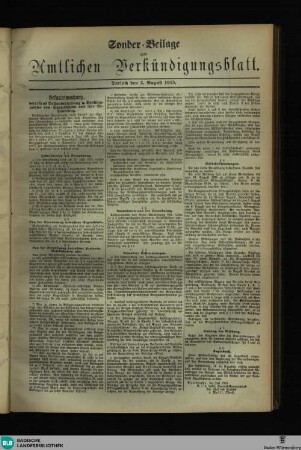 Durlacher Wochenblatt : Tageblatt, Sonder-Beilage zum Amtlichen Verkündigungsblatt