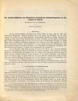Die Absatzverhältnisse der Kgl. Saarbrücker Steinkohlengruben in den letzten 30 Jahren