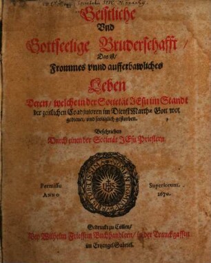 Geistliche und gottseelige Bruderschaft
