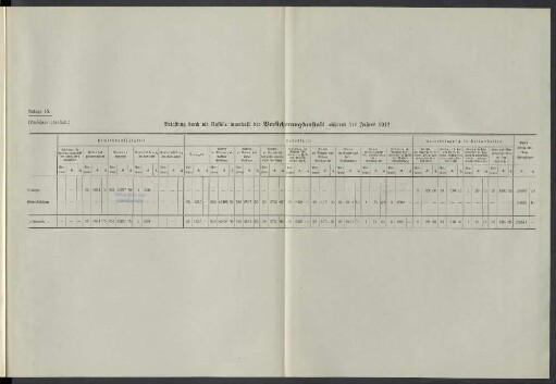 Anlage 15. Belastung durch die Unfälle innerhalb der Versicherungsanstalt während des Jahres 1912.
