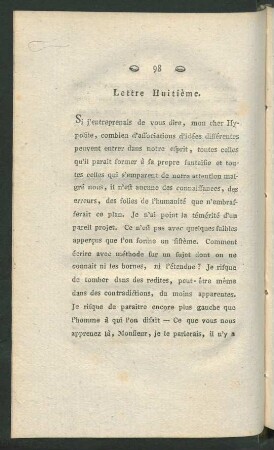 Lettre Huitième