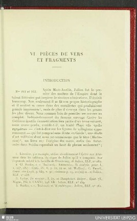 VI. Pièces de vers et fragments