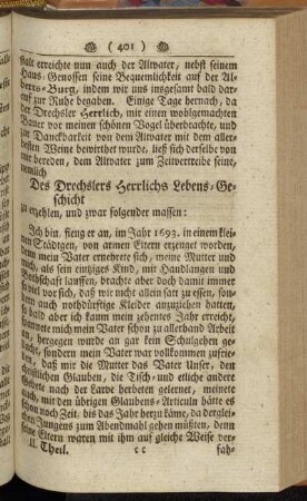 Des Drechslers Herrlichs Lebens-Geschicht