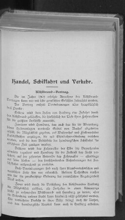Handel, Schiffahrt und Verkehr.