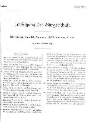 5te Sitzung der Bürgerschaft.