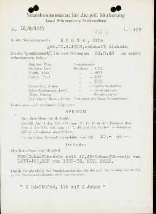 Hönle, Zita
