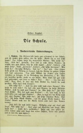 Erstes Kapitel. Die Schule