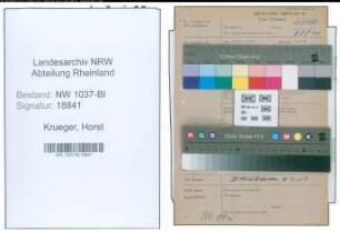 Entnazifizierung Horst Krueger , geb. 07.07.1908 (Assessor)