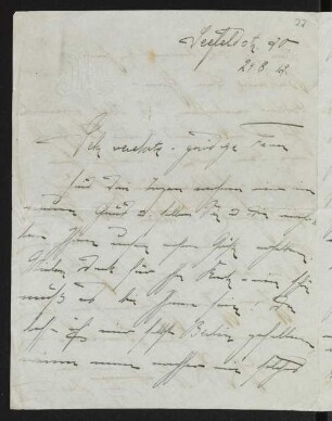 Brief von Fanny Hirsch-Faber an Margarete Hauptmann