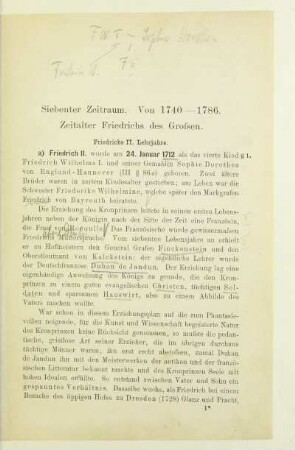 Siebenter Zeitraum. Von 1740-1786. Zeitalter Friedrichs des Grossen