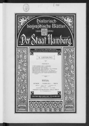 Bd. 7, Lfg. 10: Historisch-biographische Blätter, Band 7, Lieferung 10 : der Staat Hamburg
