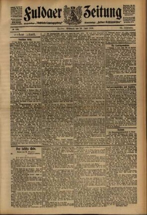 Erste Ausgabe vom Mittwoch, den 10. Juni 1908.