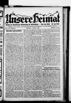 Unsere Heimat : Beilage der Godesberger Volkszeitung für Heimatpflege : Aus dem Volke - für das Volk