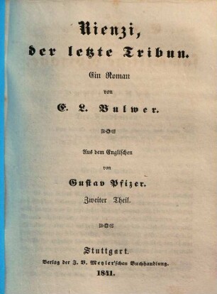 Rienzi, der letzte Tribun : Ein Roman, 2