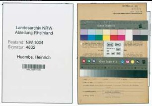 Entnazifizierung Heinrich Huembs , geb. 24.12.1899 (Gelderheber)