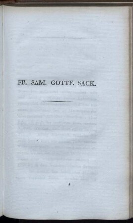 Fr. Sam. Gottf. Sack [Selbstbiographie]