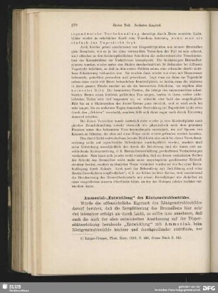 Ammoniak-"Entwicklung" des Röntgenstrahlenbildes