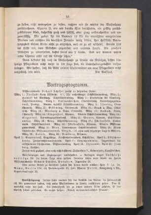Vortragsprogramm