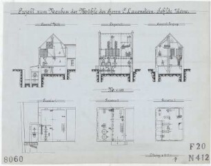 Technische Zeichnung : Projekt zum Neubau der Mühle des Herrn Carl Lauenstein, Sehlde an der Leine