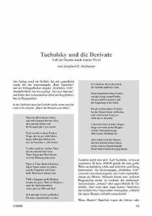 Tucholsky und die Derivate : auf der Suche nach einem Wort
