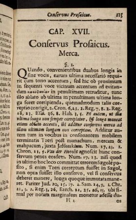 115-119, Cap. XVII. Conservus Prosaicus. - Cap. XVIII.