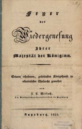 Feyer der Wiedergenesung Ihrer Majestät der Königin