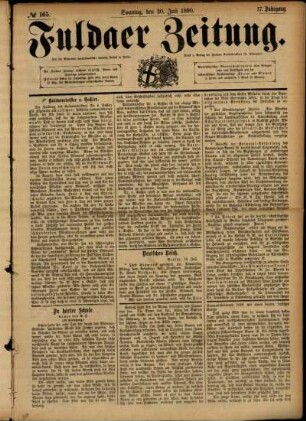 Ausgabe vom Sonntag, den 20. Juli 1890.