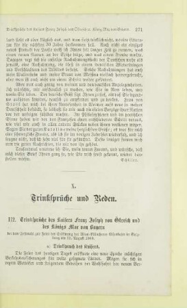 X. Trinksprüche und Reden